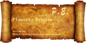 Plavsitz Ervina névjegykártya
